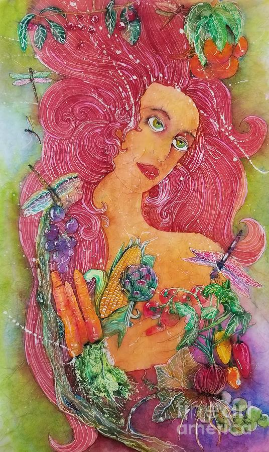 Garden Goddess of the Vegetables  Painting by Carol Losinski Naylor