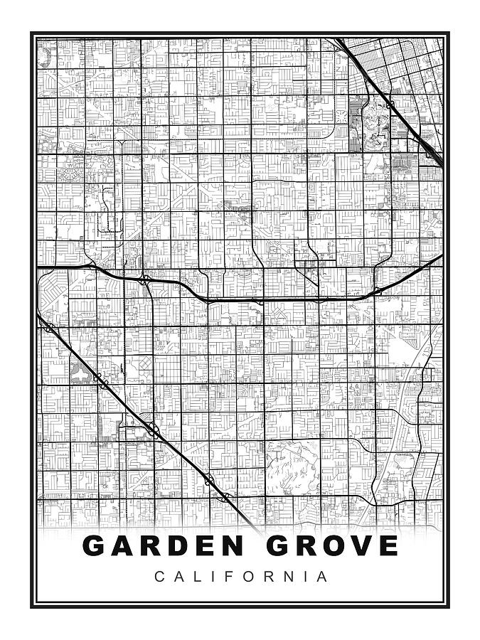 Garden Grove Map Digital Art by Ipsita Das Fine Art America