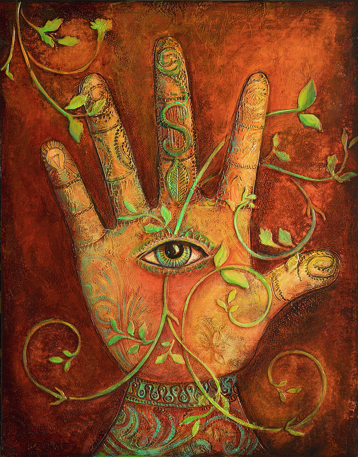 Garden Hand Painting by Mary DeLave
