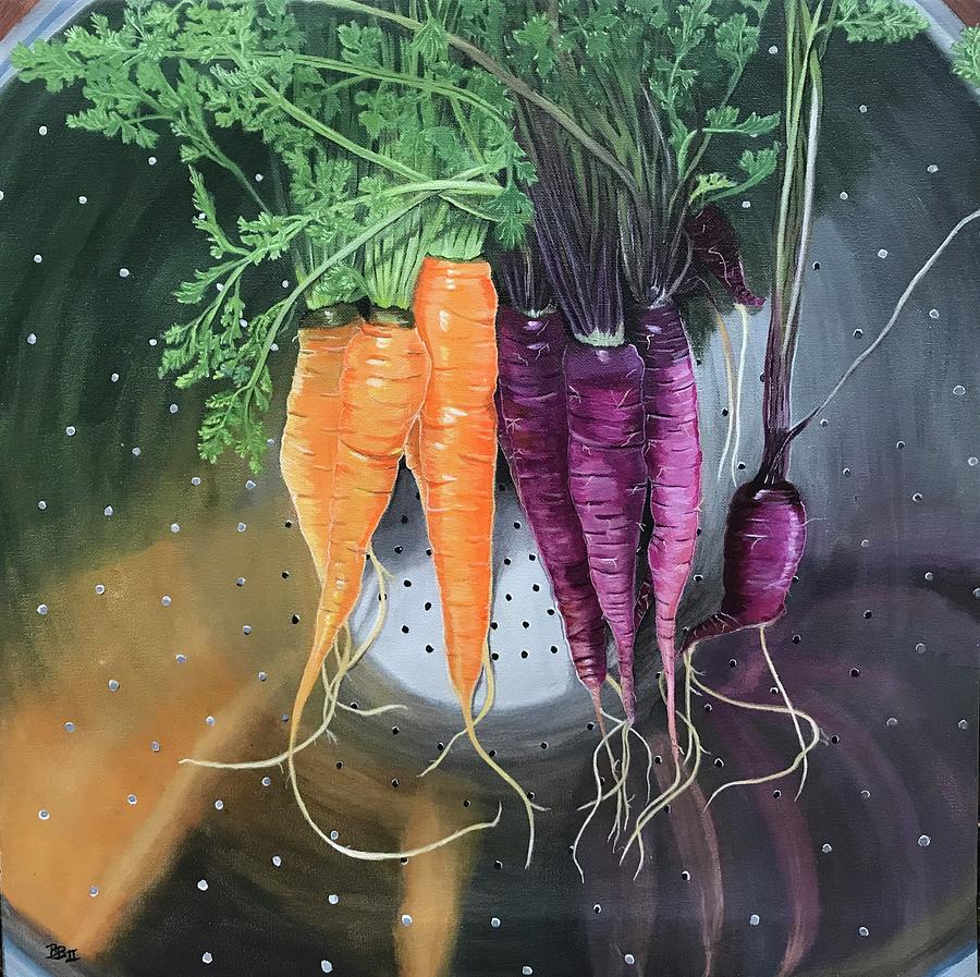 Carrots Painting - Garden Harvest by Boots Quimby