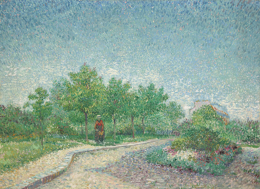 Garden In Montmarte With Lovers By Vincent Van Gogh Painting