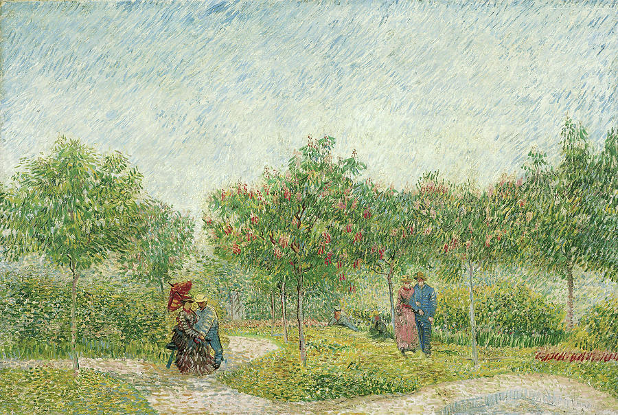 Garden In Montmarte With Lovers Painting