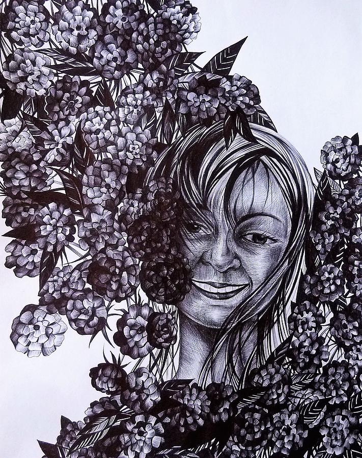 Garden. Keep Smiling Drawing by Anna Duyunova
