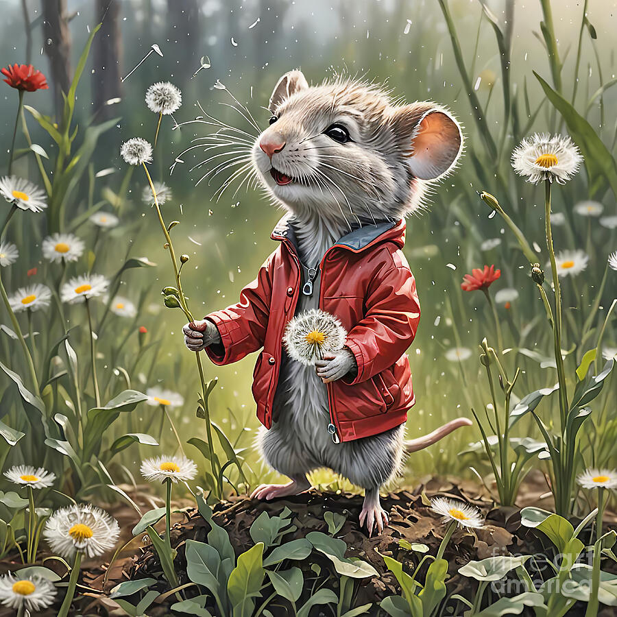 Mouse Digital Art - Garden Mouse by Maria Dryfhout