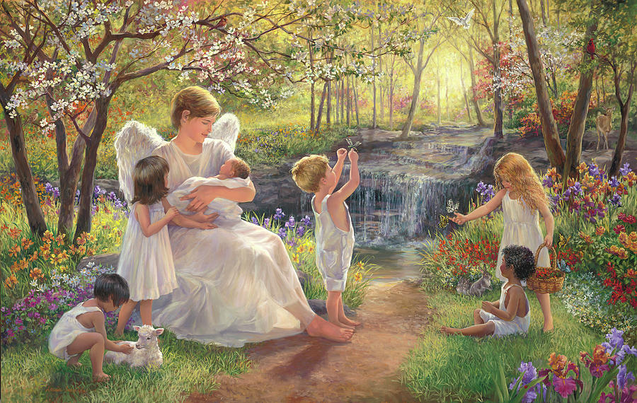 Flower Painting - Garden of Angels by Laurie Snow Hein