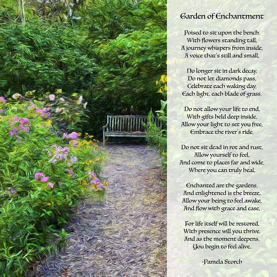 Garden Digital Art - Garden of Enchantment Poem by Pamela Storch