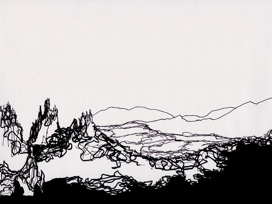 Garden of Gods Contour #2 Drawing by Stephanie Hollingsworth