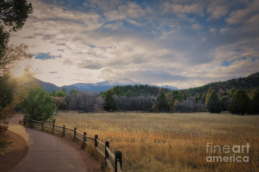 Garden of the Gods and Pikes Peak, Central gardens pathway  Photograph by Abigail Diane Photography