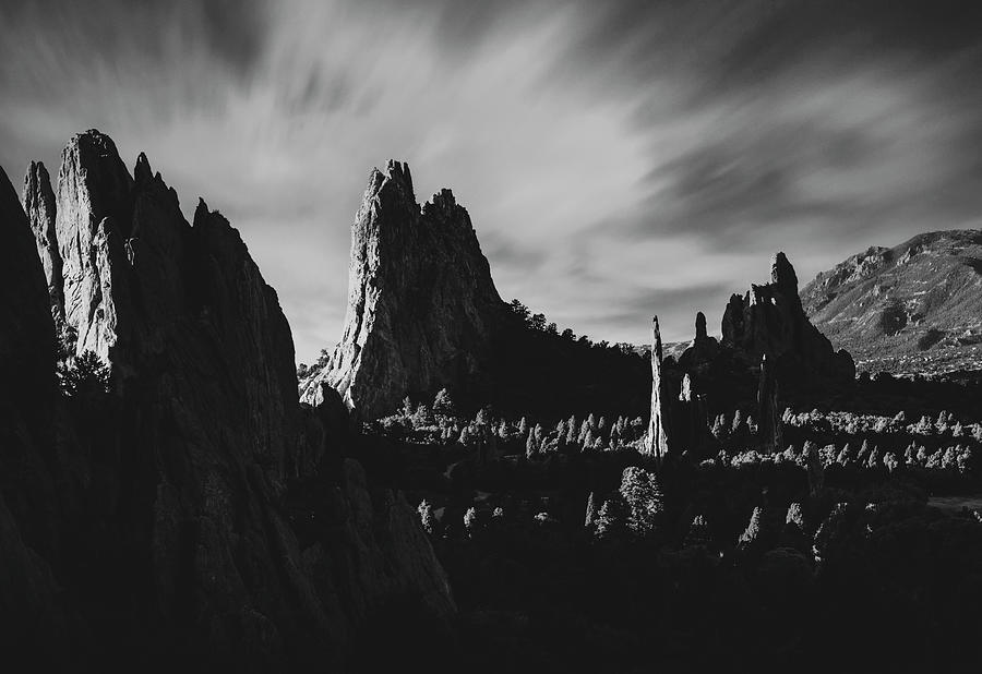 Garden Of The Gods Long Exposure Black And White Photograph by Dan Sproul