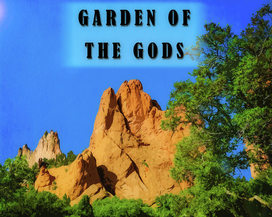 Garden Of The Gods Poster Style Digital Art by Dan Sproul