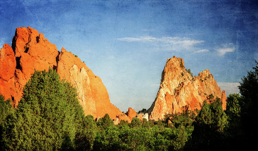 Garden Of The Gods Textured Landsdcape Photograph by Dan Sproul