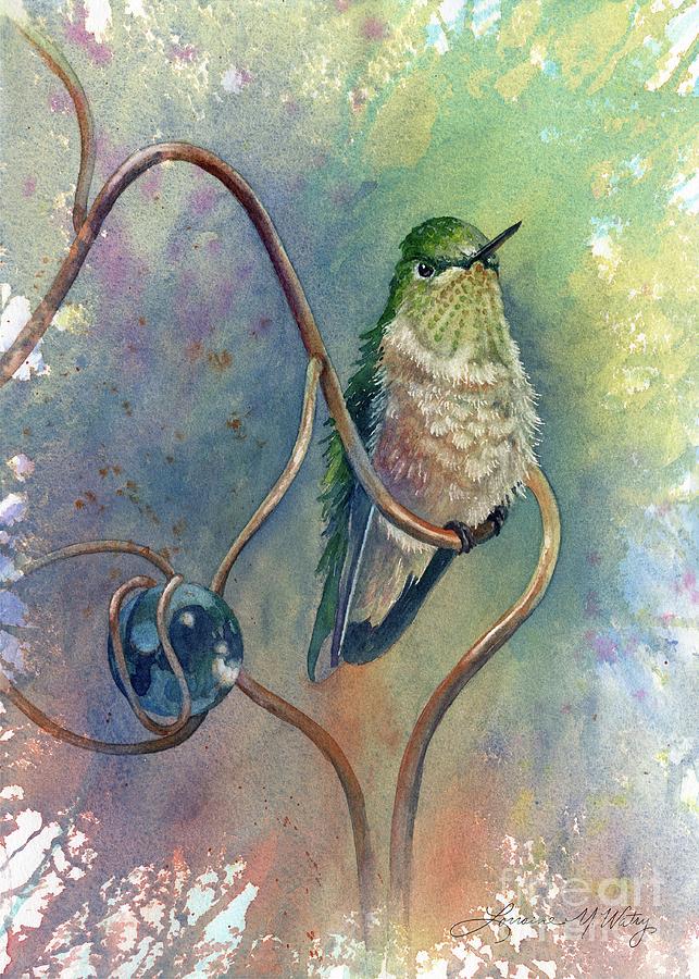 Hummingbird Painting - Garden Ornaments by Lorraine Watry
