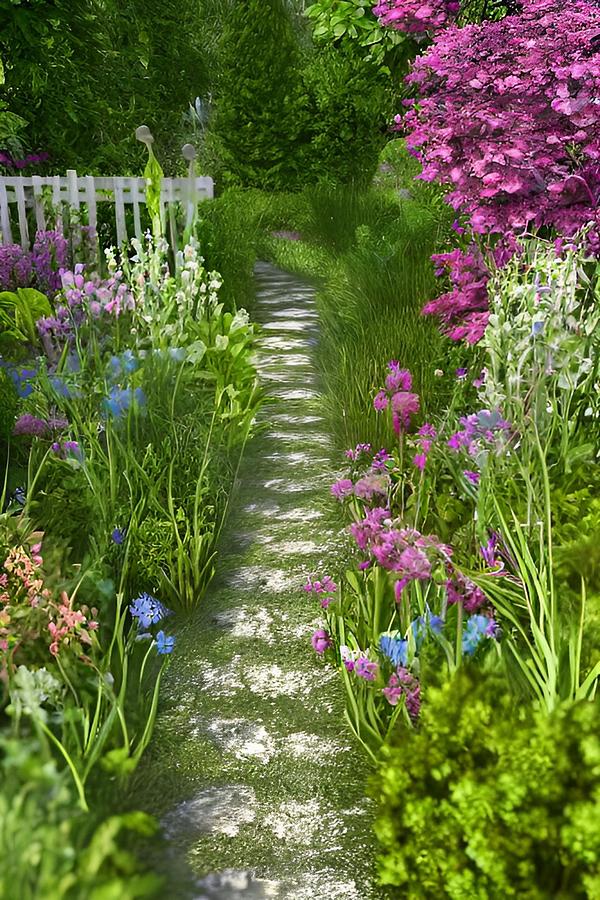 Garden Path I Mixed Media by Bonnie Bruno