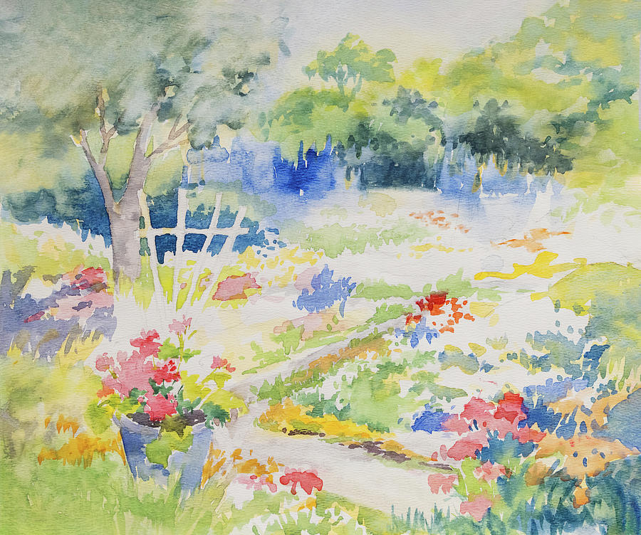 Garden Pathway Painting by Patti Deters