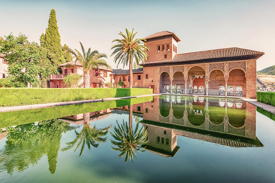 Alhambra Photograph - Garden Reflection by Manjik Pictures
