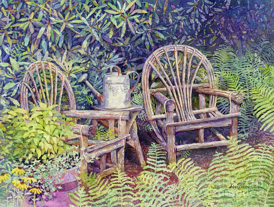 Garden Retreat-pastel Colors Painting