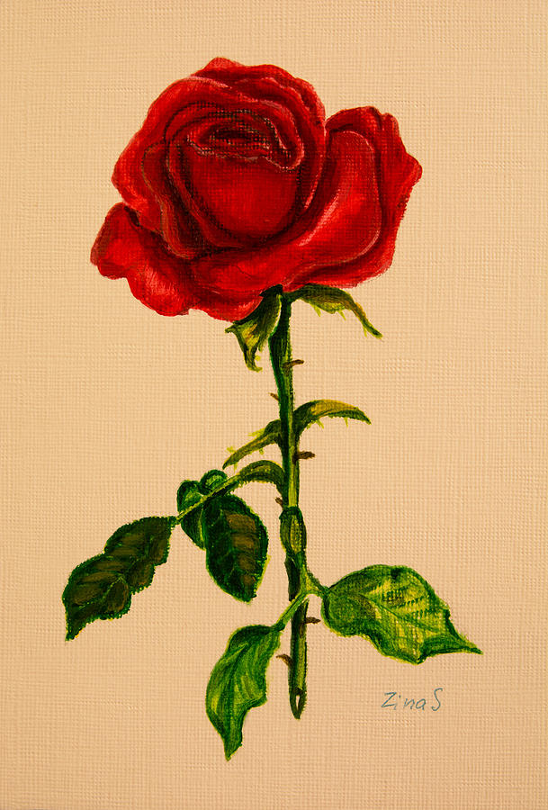 Garden rose Painting by Zina Stromberg