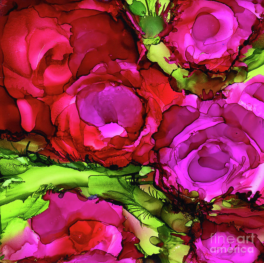 Garden Roses  Painting by Eunice Warfel