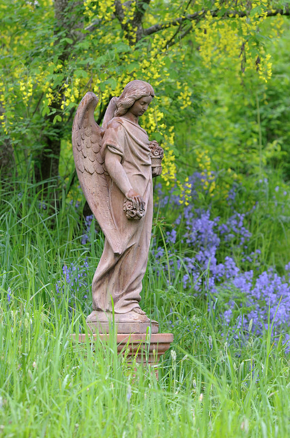 Garden statue, Cowichan Valley, Vancouver Island, British Columbia Photograph by Kevin Oke