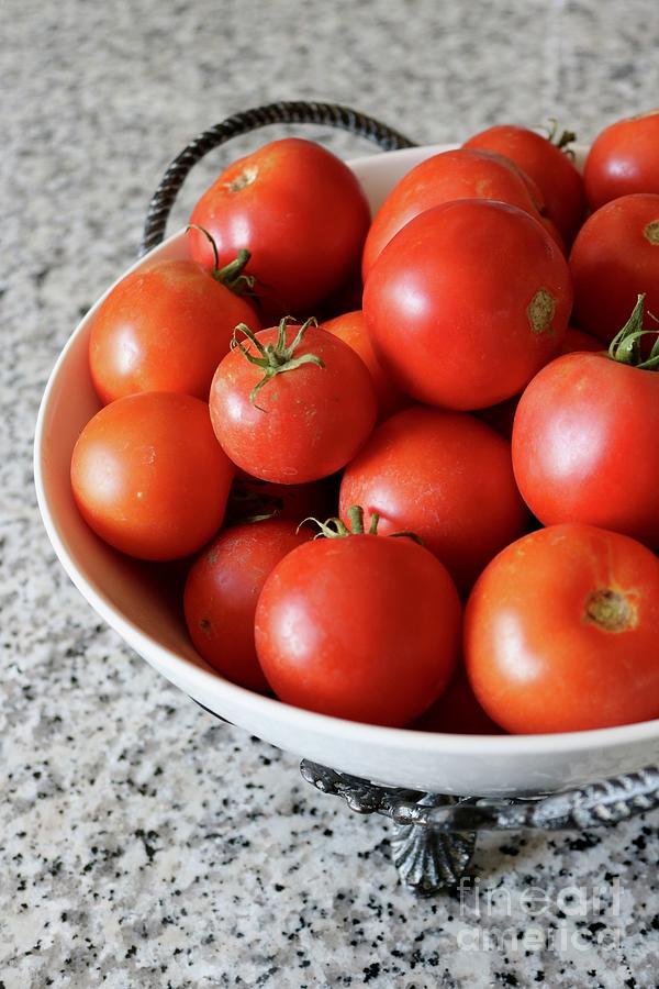 Garden Tomatoes in Bowl Photograph by Carol Groenen