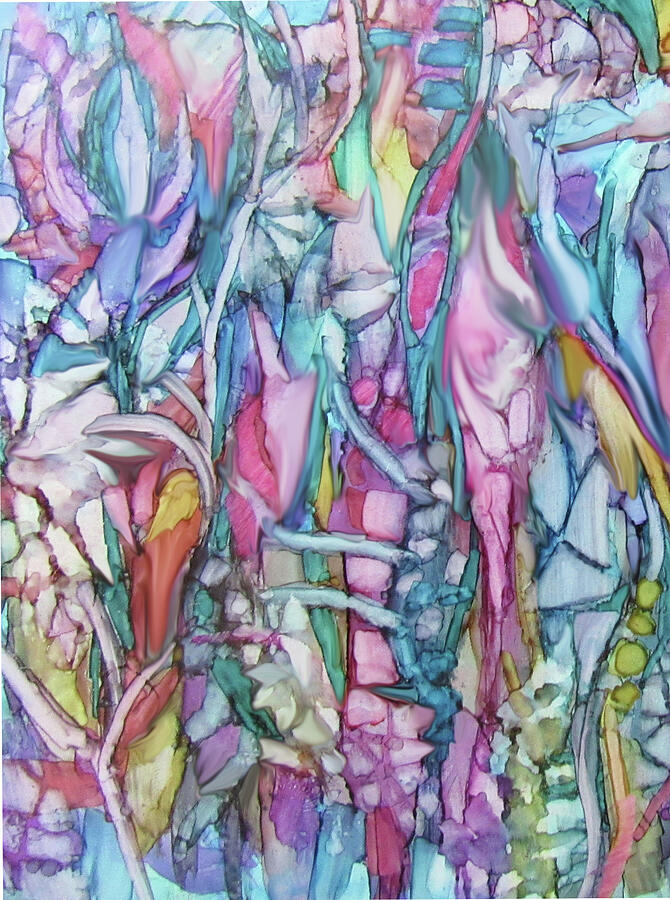 Garden Under the Reef - Detail Painting by Jean Batzell Fitzgerald