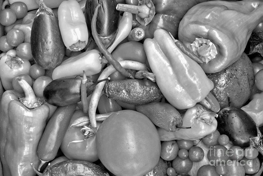 Garden Vegetable Print Black And White Photograph by Adam Jewell