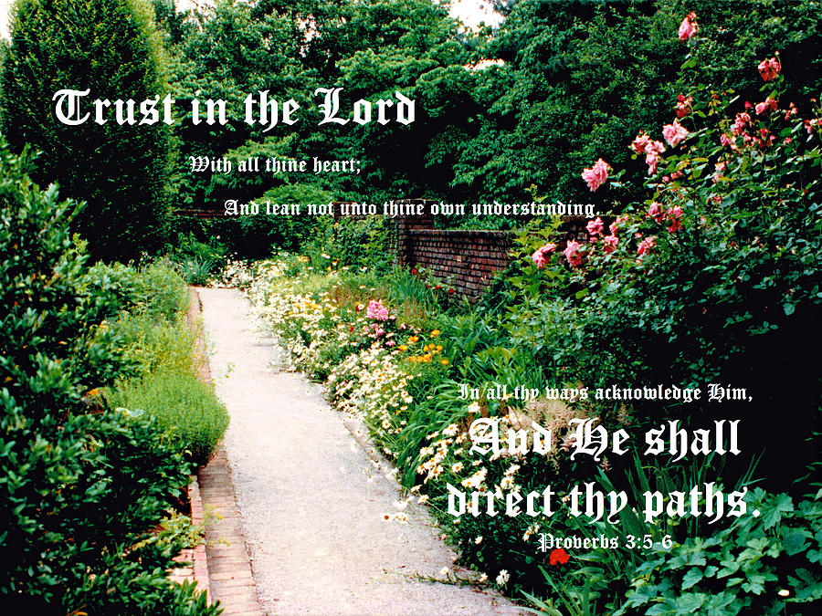 Garden Walk 1994 Proverbs 3 vs 5 to 6 Ed B Photograph by Mike McBrayer