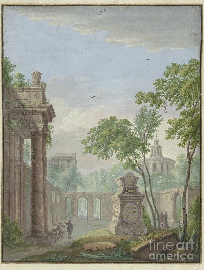 Garden with a tomb in memory of Johanna Koerten Blok, Abraham Rademaker ...