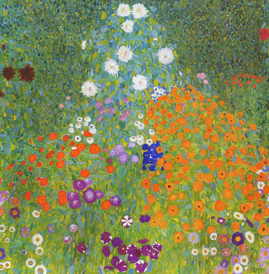 Vincent Van Gogh Painting - Garden with flowers by Gustav Klimt