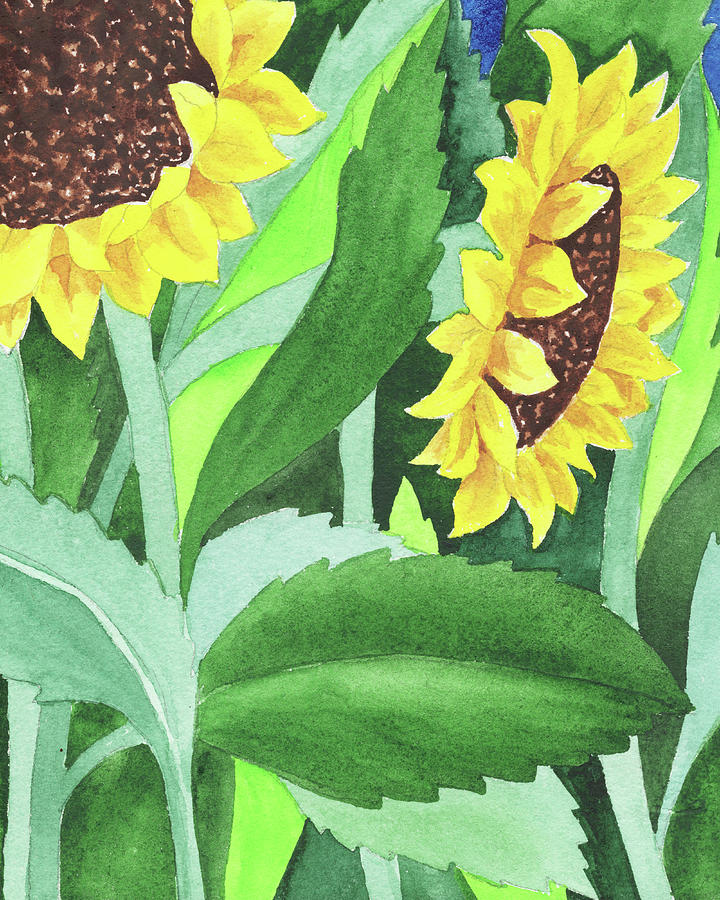 Garden With Sunflowers Painting