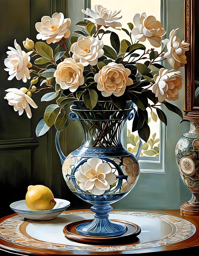 Vase Digital Art - Gardenia by Greg Joens