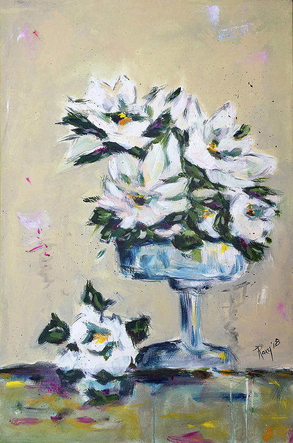 Gardenias Up Painting by Roxy Rich