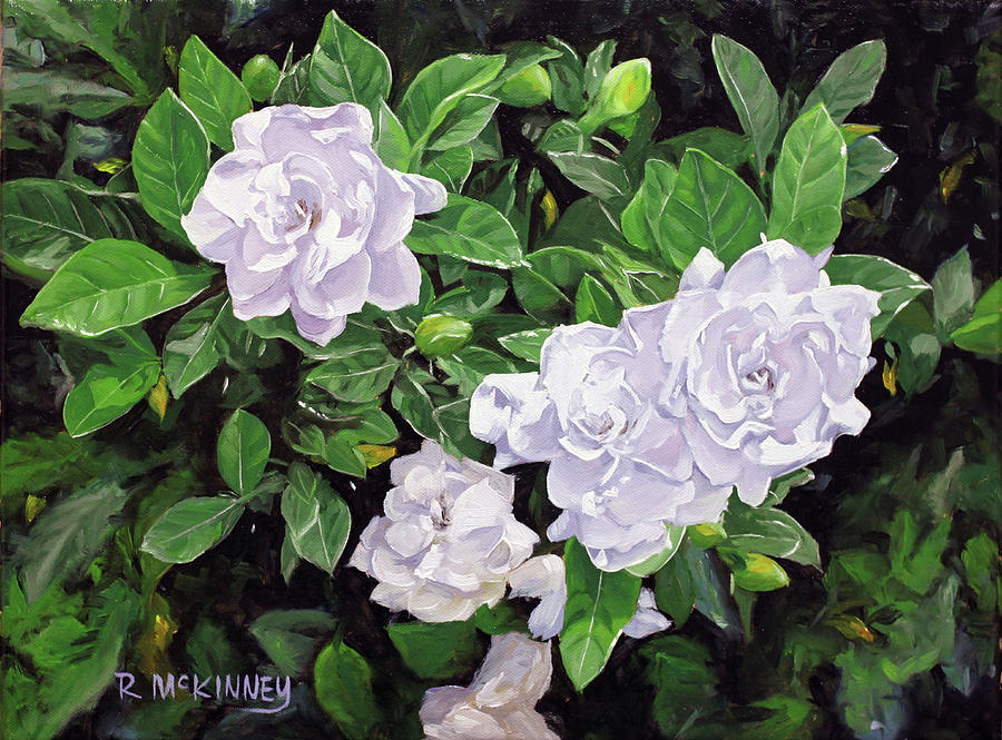 Gardenias2 Painting by Rick McKinney