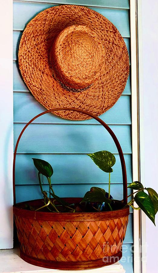 Gardening Hat n Basket Photograph by J Hale Turner
