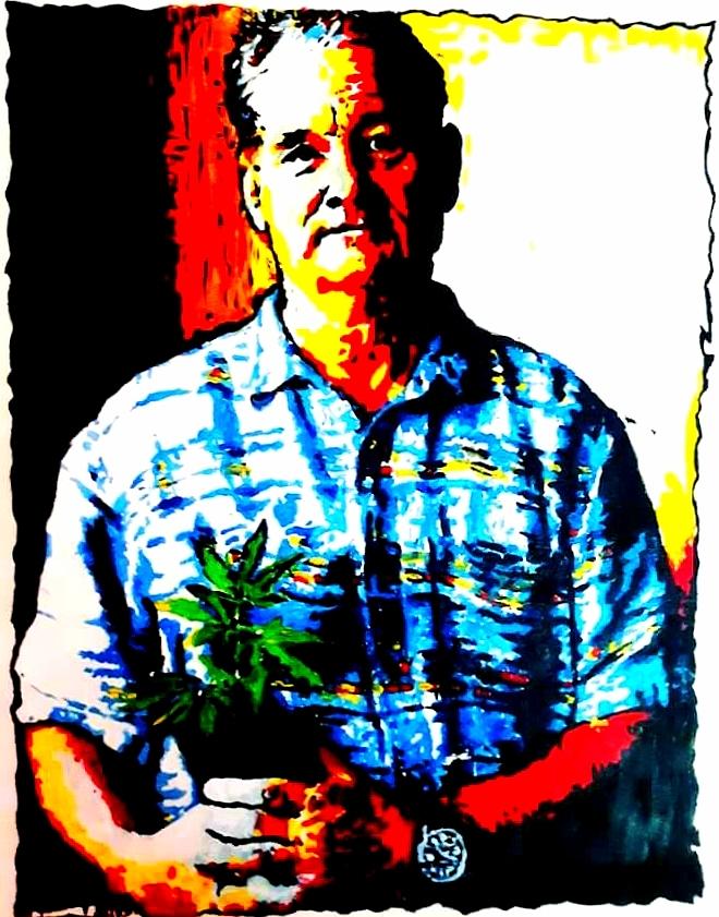 Bill Painting - Gardening with Bill by Nathan Cozart