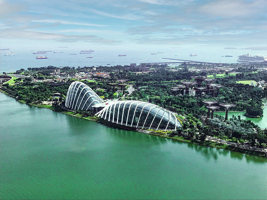 Gardens by the Bay_View from The Singapore Flyer Photograph by Christine Ley