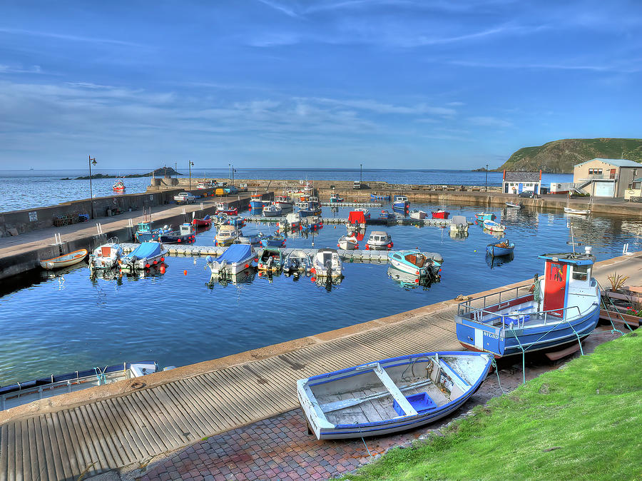 Gardenstown Fishing Village Pontoons and Harbour North East Scotland Photograph by OBT Imaging