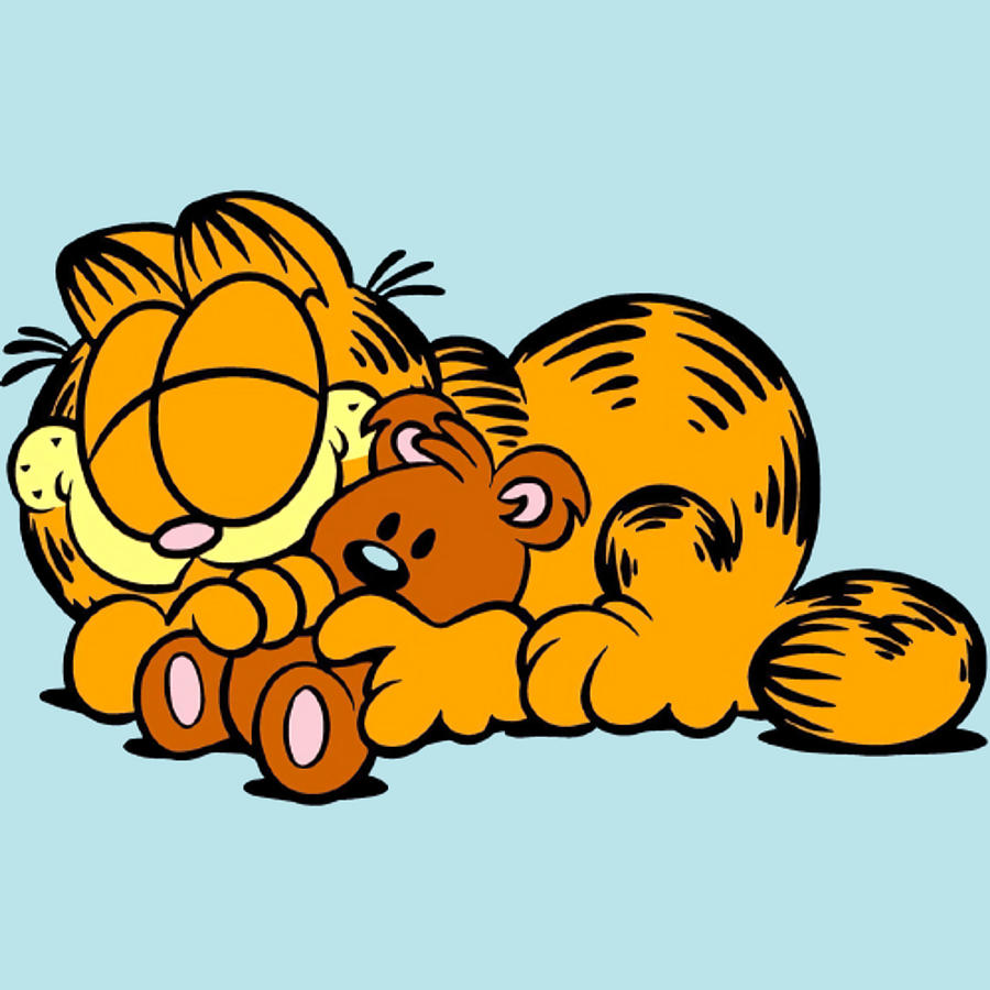 Garfield and Pooky Sleeping Poster summer Painting by Mary Ian | Fine ...