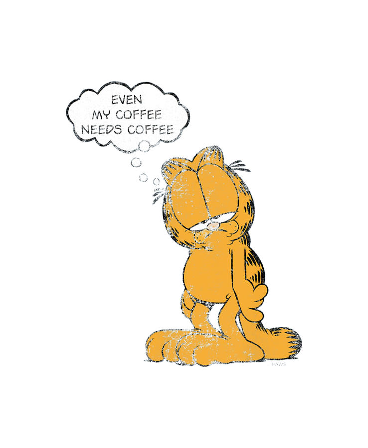 Garfield and the coffee Digital Art by Friday Style - Pixels