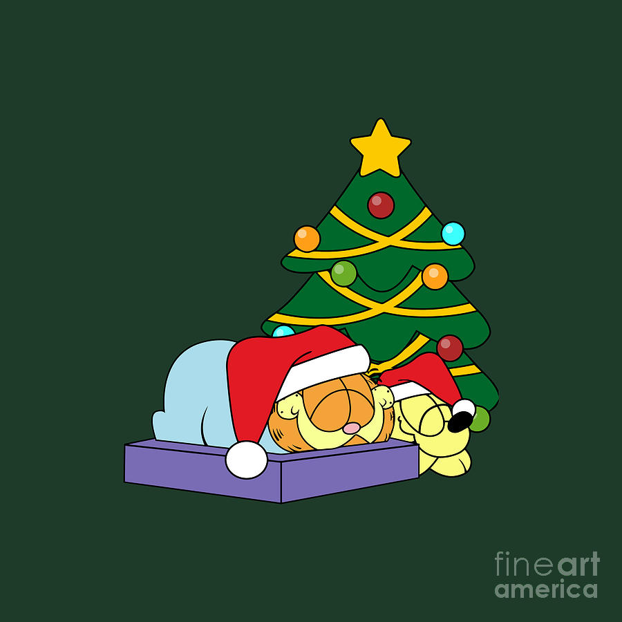 Garfield Christmas Drawing by Zelaya Natalia Haryanti Fine Art America