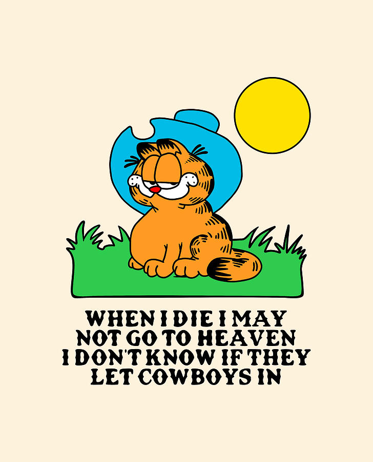 Garfield Cowboy Drawing by Velin Studio