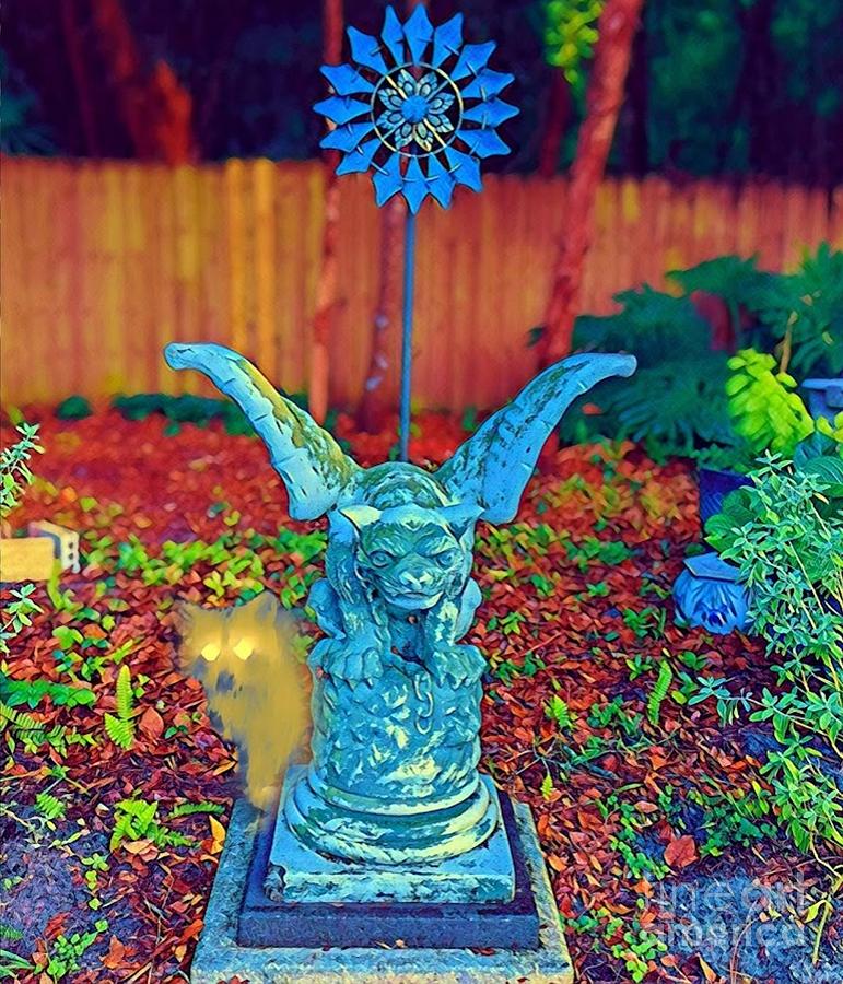 Gargoyle Painting by Follow Themoonart Gargoyle Painting by Follow Themoonart