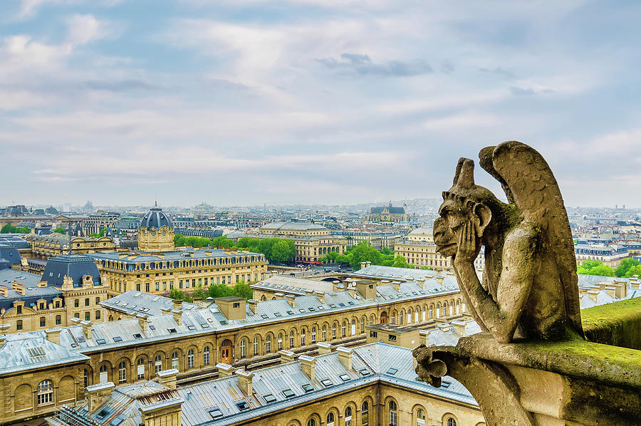 Gargoyle Of Notre Dame Cathedral In Paris I Photograph