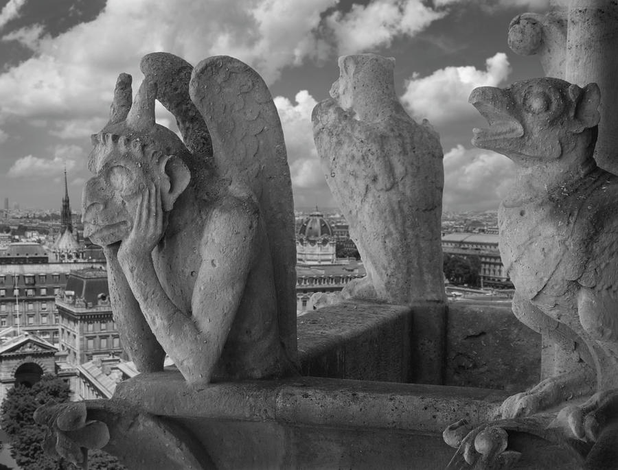 Gargoyles, Notre Dame, Paris 2008 Photograph