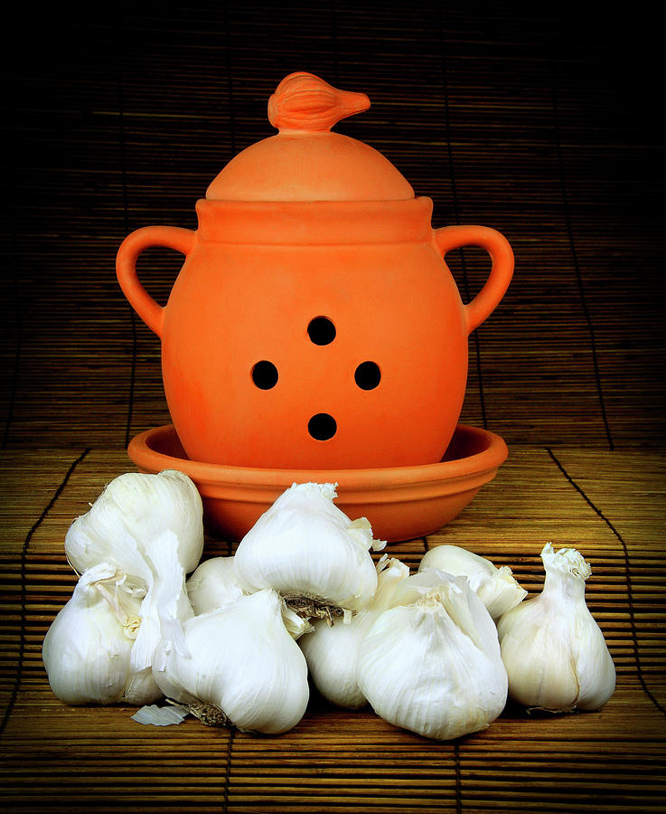 Garlic and pot 3 Photograph by Rudy Umans