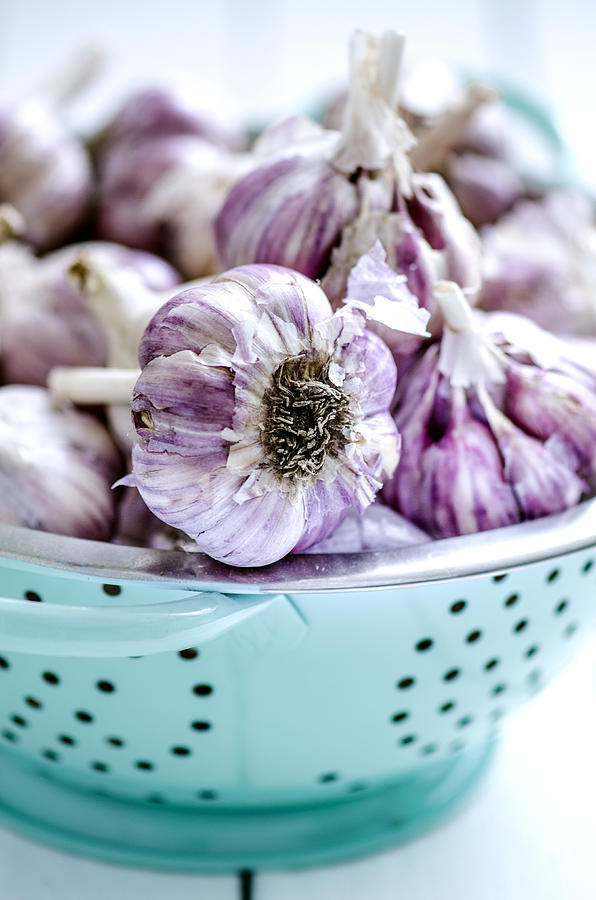Garlic In Metal Bowl On The Table Photograph by Olena Gorbenko  delicious food