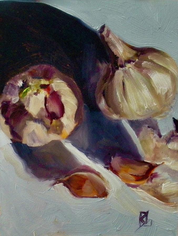 Garlic Painting by Lee Stockwell