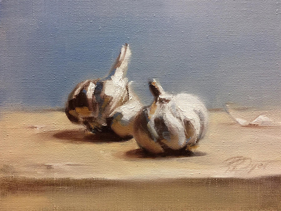 Garlic Pair Painting by Roxanne Dyer