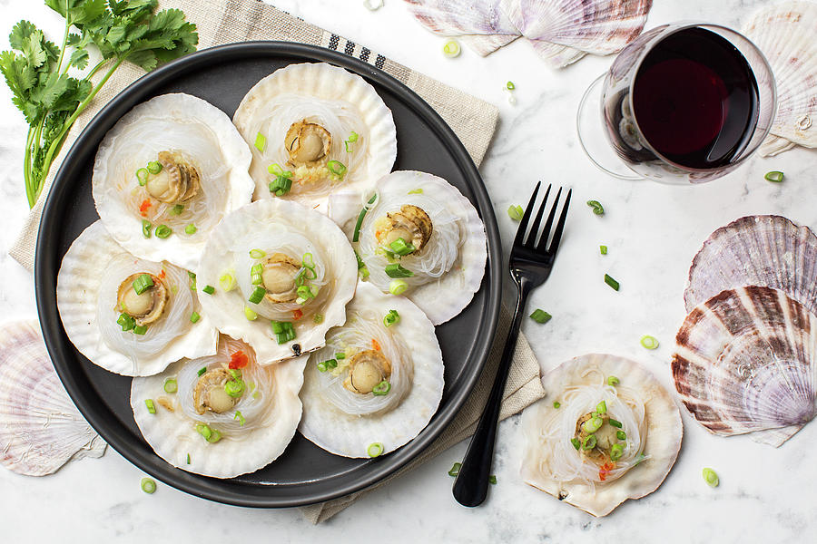 Garlic Scallops with Vermicelli Photograph by Jayson Photography - Fine ...