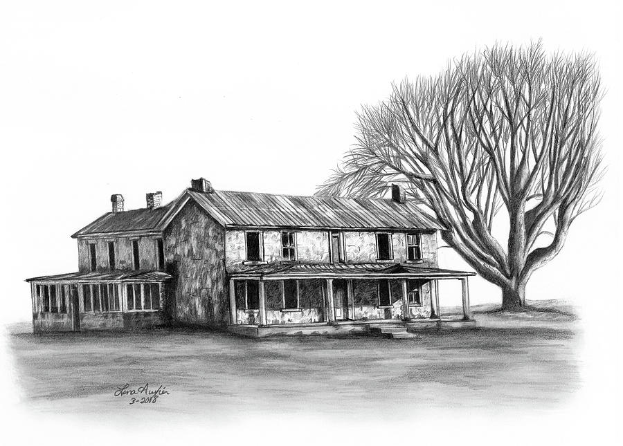 Garred House Drawing by Lena Auxier